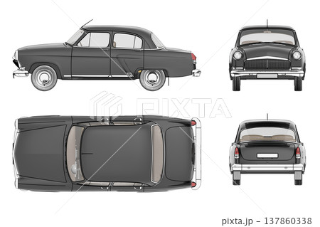 car isolated on transparent background, 3d illustration, cg render 137860338