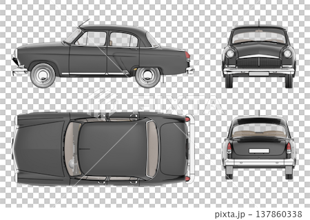 car isolated on transparent background, 3d illustration, cg render 137860338