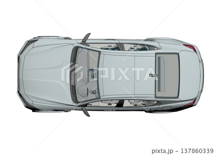 car isolated on transparent background, 3d illustration, cg render 137860339