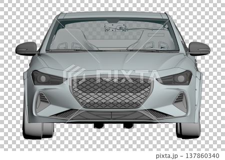 car isolated on transparent background, 3d illustration, cg render 137860340