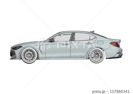car isolated on transparent background, 3d illustration, cg render 137860341