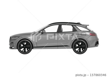 car isolated on transparent background, 3d illustration, cg render 137860346