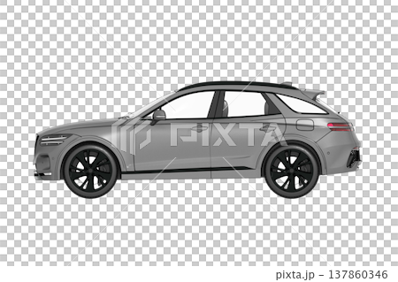 car isolated on transparent background, 3d illustration, cg render 137860346