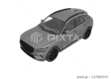 car isolated on transparent background, 3d illustration, cg render 137860347