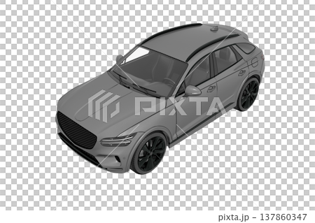 car isolated on transparent background, 3d illustration, cg render 137860347