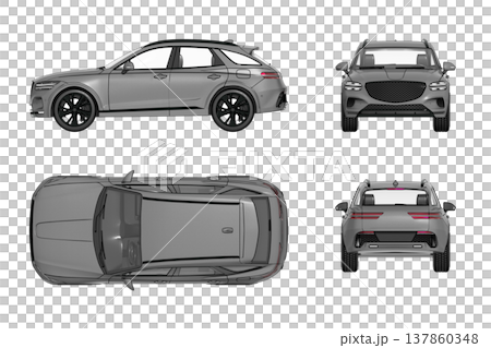 car isolated on transparent background, 3d illustration, cg render 137860348