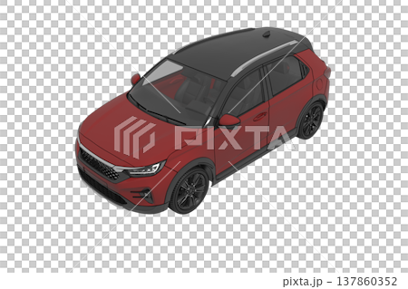 car isolated on transparent background, 3d illustration, cg render 137860352