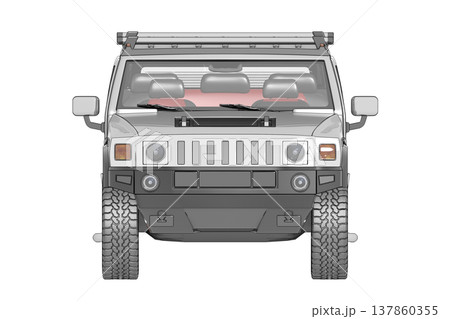 car isolated on transparent background, 3d illustration, cg render 137860355