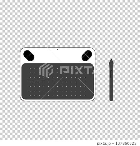 ペンタブレットと付属のペン素材 ペンタブレットと付属のペン素材 137860525