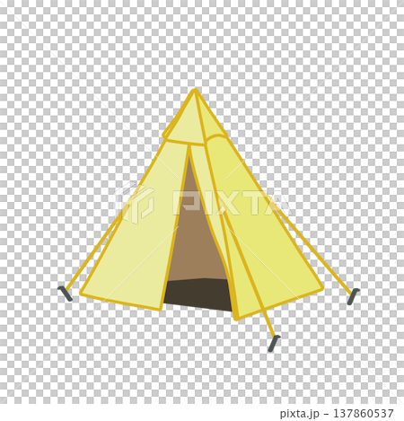 Illustration of a triangular tent 137860537
