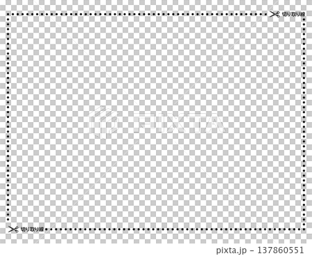 キリトリ線のベクターイラスト　ハサミ 137860551