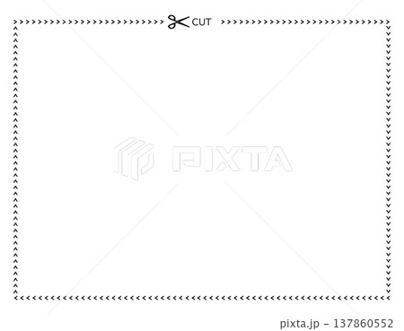 キリトリ線のベクターイラスト　ハサミ 137860552