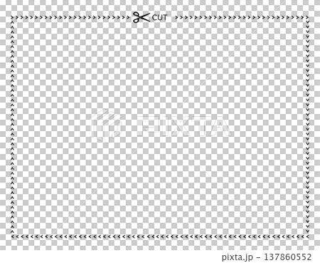 キリトリ線のベクターイラスト　ハサミ 137860552