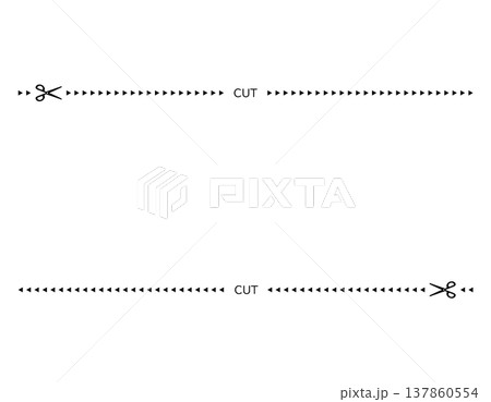 キリトリ線のベクターイラスト　ハサミ 137860554