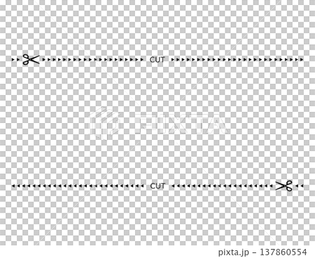 キリトリ線のベクターイラスト　ハサミ 137860554