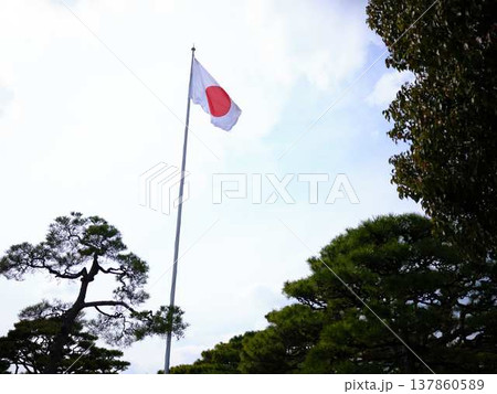 高知城の日本国旗 137860589