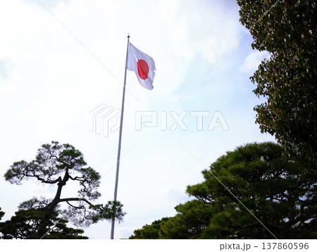 高知城の日本国旗 137860596