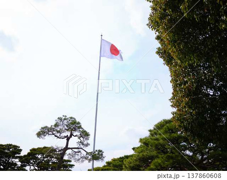 高知城の日本国旗 137860608