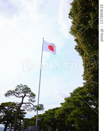 高知城の日本国旗 137860618