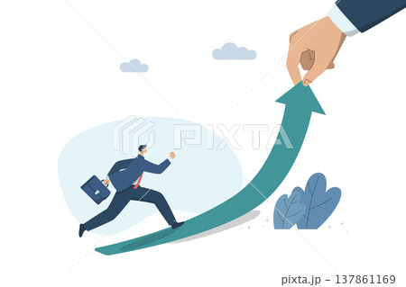 Creativity helps companies grow and develop. Effective work. Employee and boss hand Help each other to build a successful growth chart. Vector design illustration. Creativity helps companies grow and develop. Effective work. Employee and boss hand Help each other to build a successful growth chart. Vector design illustration. 137861169