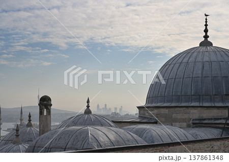 Historical minarets and domes of Istanbul, Turkey Historical minarets and domes of Istanbul, Turkey 137861348