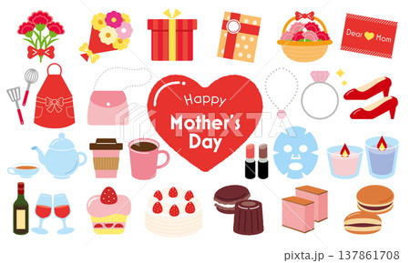 おしゃれな母の日素材コレクション 137861708