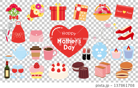 おしゃれな母の日素材コレクション 137861708