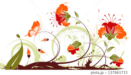 Floral frame Floral frame 137861715