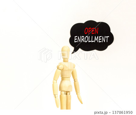 Open enrollment words symbol. Concept words Open enrollment on beautiful black speech bubble. Beautiful white background. Doctor model. Medical and Open enrollment words concept. Copy space. Open enrollment words symbol. Concept words Open enrollment on beautiful black speech bubble. Beautiful white background. Doctor model. Medical and Open enrollment words concept. Copy space. 137861950