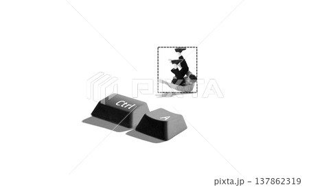 Control A keyboard shortcut selecting human figure symbolizing identity capture and mental labeling Control A keyboard shortcut selecting human figure symbolizing identity capture and mental labeling 137862319