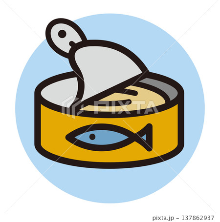缶詰のアイコン。ツナや鯖などの魚のカンヅメ。 137862937