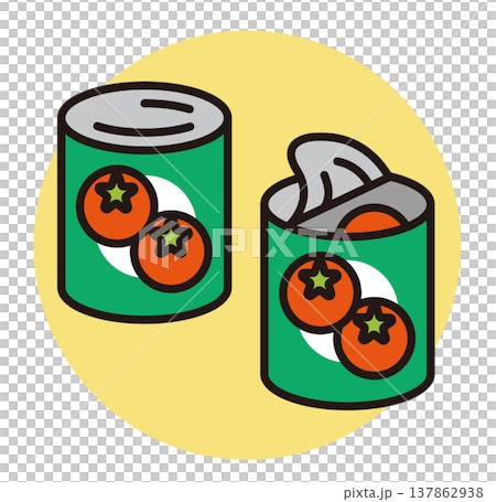 缶詰のアイコン。トマト缶のイラスト。 缶詰のアイコン。トマト缶のイラスト。 137862938