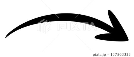 arrow isolated on white, hand drawn arrow	 137863333