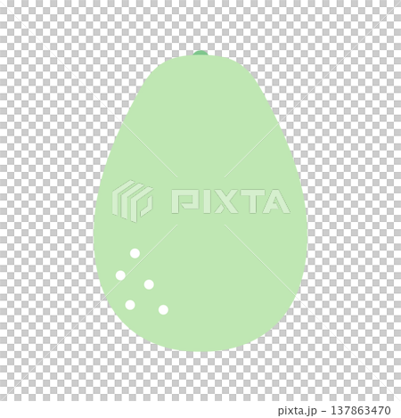アボカドのシンプルなフラットアイコン やさしい黄緑色の果物イラスト 137863470