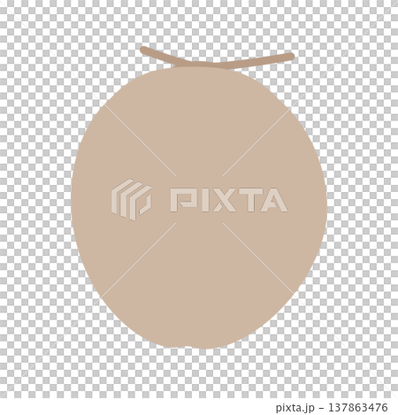 A simple flat icon of a coconut, a gentle beige fruit illustration. A simple flat icon of a coconut, a gentle beige fruit illustration. 137863476