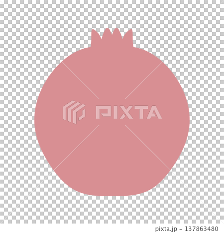 A simple flat icon of a pomegranate; a gentle pink fruit illustration. A simple flat icon of a pomegranate; a gentle pink fruit illustration. 137863480