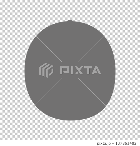 ハニーデューメロンのシンプルな白黒アイコン フラットな果物イラスト 137863482