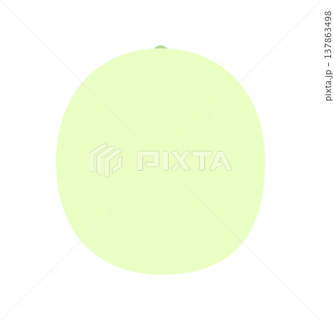 ハニーデューメロンのシンプルなフラットアイコン やさしい黄緑色の果物イラスト 137863498