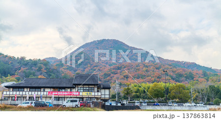 葛城市新在家 道の駅と紅葉の二上山 雄岳と雌岳 2025年12月8日 137863814