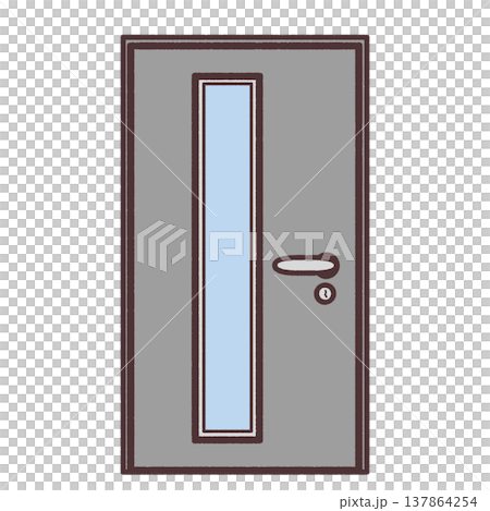 閉じている鍵付きのドアのイラスト 137864254