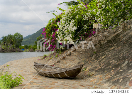 A Vietnamese boat. A Vietnamese boat. 137864388