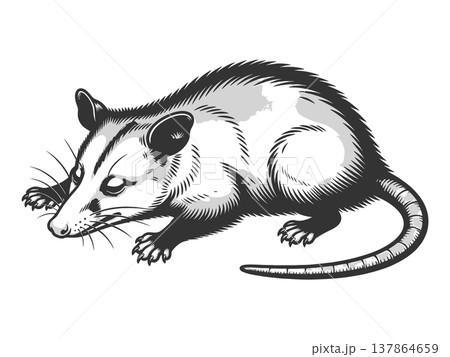 Opossum Playing Dead Defense Behavior raster 137864659
