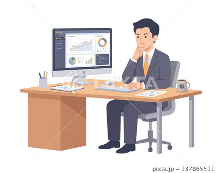 会社で働くサラリーマン 会社で働くサラリーマン 137865511