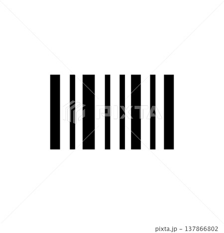 バーコードのアイコン　モノクロ　素材　イラスト 137866802