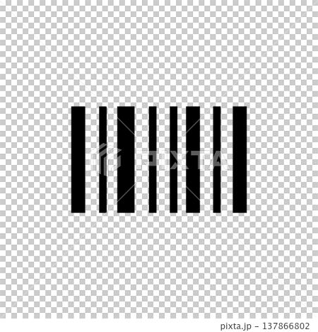 バーコードのアイコン　モノクロ　素材　イラスト 137866802