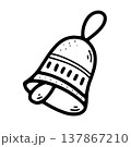 Doodle Christmas bell with ribbon 137867210