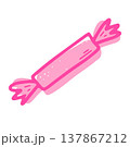 Doodle candy vector illustration. Hand drawn dessert 137867212