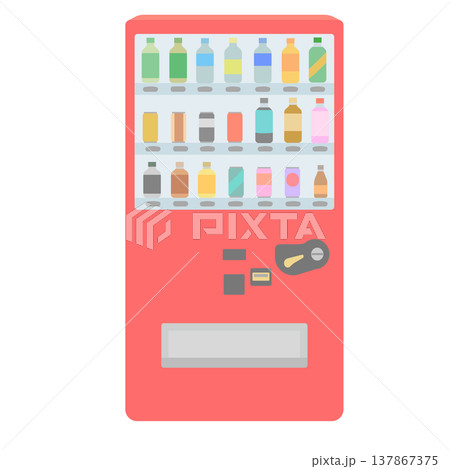 赤い自動販売機のイラスト 赤い自動販売機のイラスト 137867375