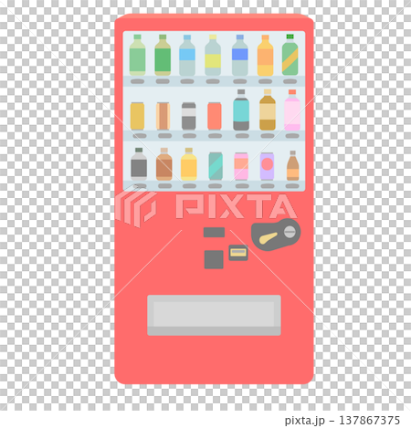 赤い自動販売機のイラスト 赤い自動販売機のイラスト 137867375