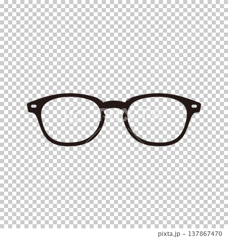 シンプルな黒縁眼鏡のベクターイラスト シンプルな黒縁眼鏡のベクターイラスト 137867470